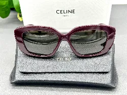lunettes céline triomphe 04 en acétate dark aubergine et verres marron cl40216u