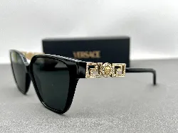 lunettes de soleil versace papillon greca strass4471-b avec verres gris foncé et monture noir