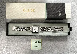 montre cluse la tétragone watch mesh argenté