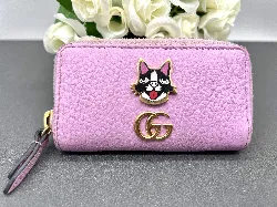 porte clés gucci gg marmont bosco en cuir rose edition limitée