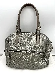 sac longchamp cosmos en cuir gris pailleté
