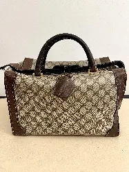 vanity gucci 70' en toile monogram et cuir marron