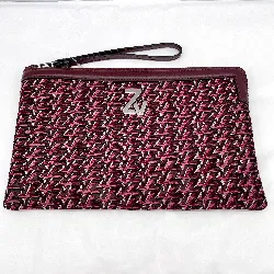 zadig et voltaire pochette zippée toile et cuir