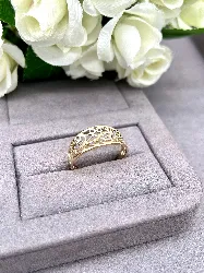 20814013 bague anneau ajouré filigrane arabesques pl-or 750 3mic t66