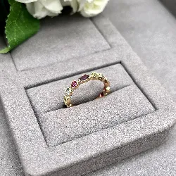 2295105 bague tour us ornées d'oxydes multicolorespl-or 750 3mic ps t64