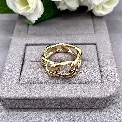 2916900 bague maillllons épaisse entrelacés pl-or 750 3mic t66