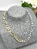 31218145 collier bicolore maille goumette épaisse acier pvd doré et argent t 1 x 45 cm