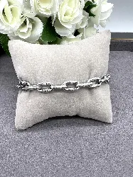 31221019 bracelet maillon acier pvd couleur argent t 0,7 x 21 cm