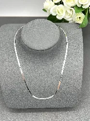 72218645 collier en argent chaîne maille perlées et cubes fantaisie argent 925 millième (22ct) 4,1g