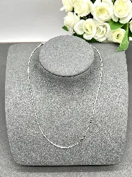 72820001 collier chaîne au motif maille serpent, agrémenté de perles synthétiques acier pvd doré l 39-45 cm argent 925 millième (2