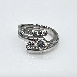 bague swarovski deux en une et cristaux blancs