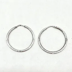 boucle d'oreilles argent créoles argent 925 millième (22 ct) 3,2 g
