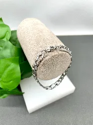 brac bracelet en acier maille figaro largeur 0,8cm / longueur 21 cm