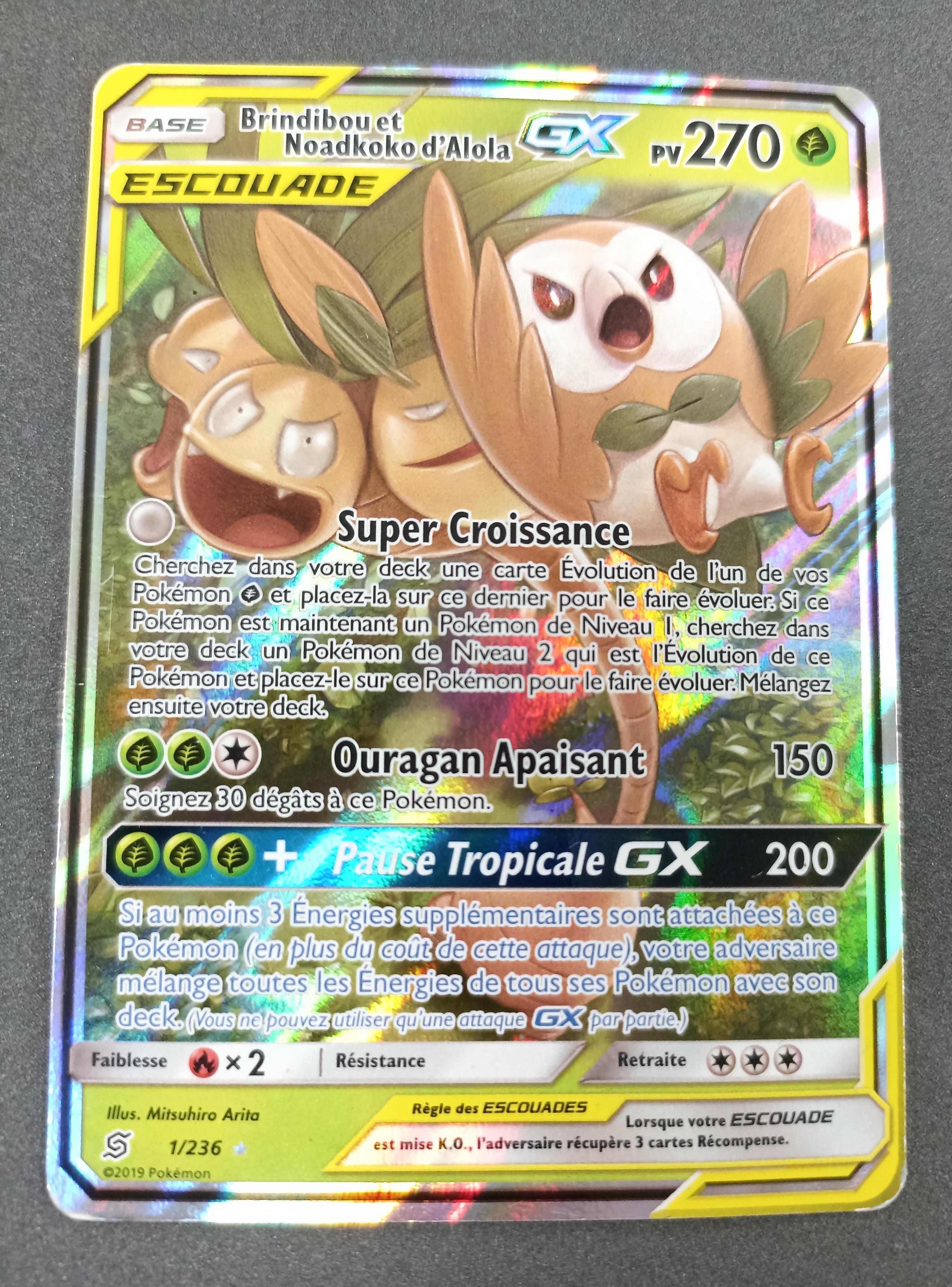 Carte Pokémon Brindibou et Noadkoko D'alola GX 1/236