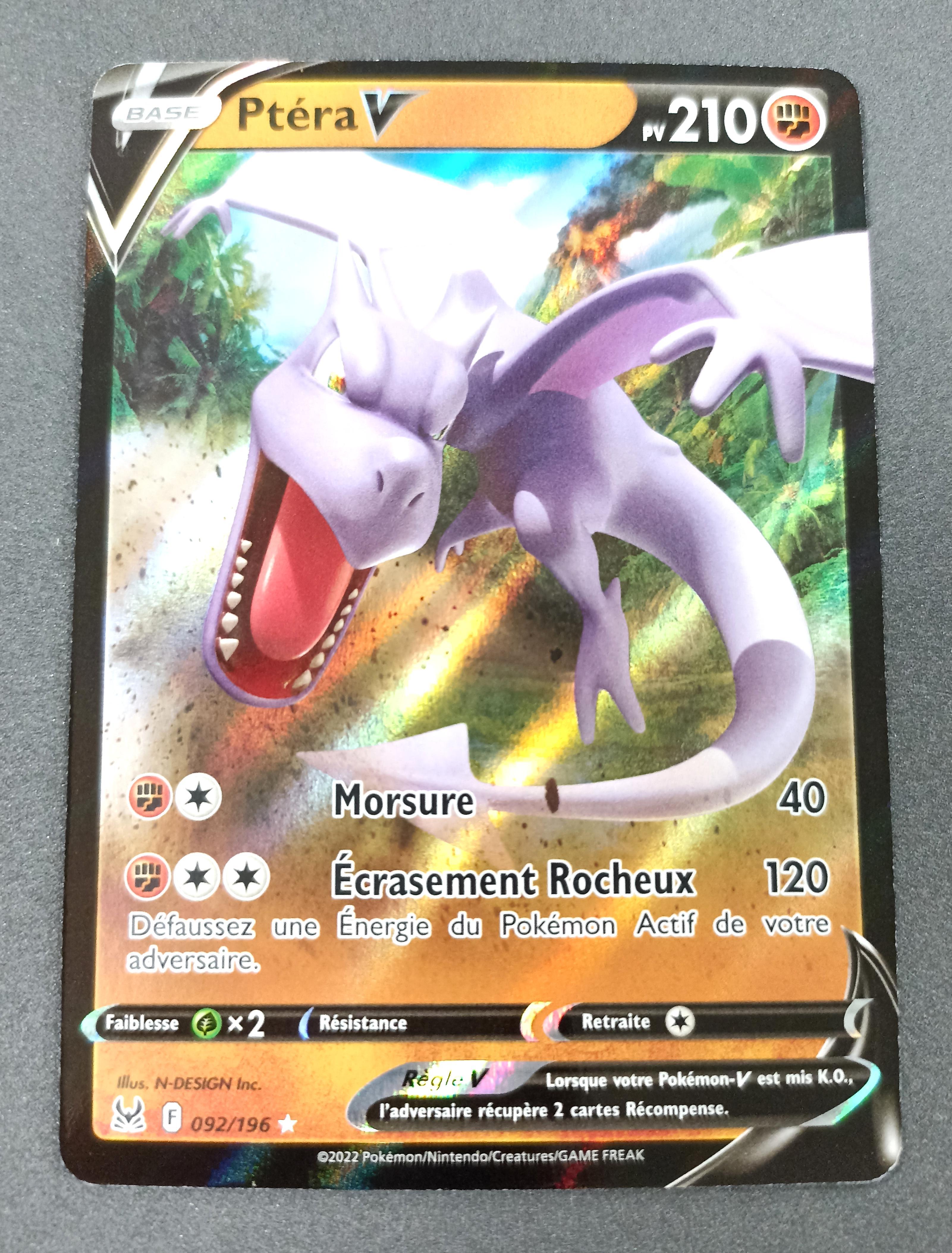 Carte Pokemon Ptéra V 092/196