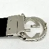 ceinture gucci en toile gg et cuir noir avec boucle gg enlacés en métal argenté