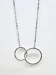 collier pendentif deux anneaux entrelacés argent 925 millième (22 ct) 2,62g