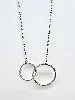 collier pendentif deux anneaux entrelacés argent 925 millième (22 ct) 2,62g
