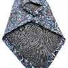 cravate jean patou 100% soie à motif cachemire (paisley)-noir avec détails rouges, bleus et blancs