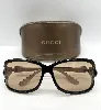 lunettes de soleil gucci gg 2995/s ornées du logo gucci avec des verres marrons clairs
