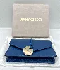 porte cartes jimmy choo bria en cuir bleu jean