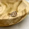 31397 bague pl-or motif feuille ornée d'oxydes t60