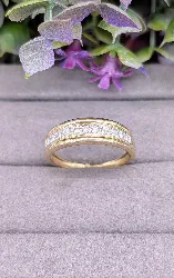 bague en 2 ors sertie de 11 diamants or 750 millième (18 ct) 3,55g