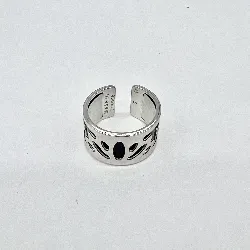 bague les georgettes en cuir noir et blanc