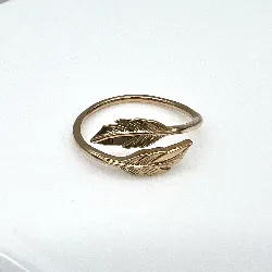 bague plaqué or double plume