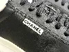 baskets / chaussures tennis chanel en cuir noir avec logo modèle uniform t42
