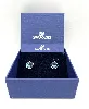 boucles d'oreilles/clous d'oreilles swarovski en cristal bleu taillé coussin