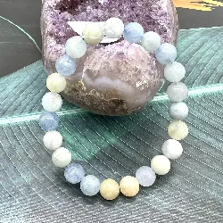 bracelet élastiqué en pierre aigue marine d8 mm