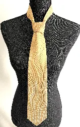 cravate etro milano 100% soie jaune à fines rayures et petits points bleus