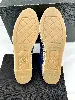 espadrilles / chaussures chanel en cuir navy logo cc couleur framboise