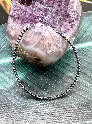 fbr2338 bracelet billes en pierre terrahertz d2mm et fermoir en argent l17-20 cm argent 925 millième (22 ct) 1g