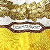 foulard / carré 90 hermès les emblèmes de l'europe en soie couleur jaune et blanche