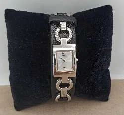 montre guess bracelet cuir noir
