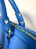 sac lancaster grand polochon mademoiselle ana en cuir bleu cyan