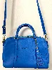 sac lancaster grand polochon mademoiselle ana en cuir bleu cyan