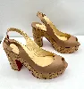 sandales à plateau louboutin dona anna en cuir nappa nude et talons compensés