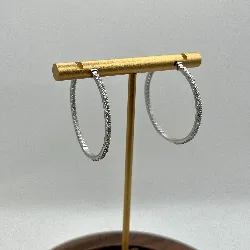 1623810 boucles d'oreilles creoles pavées d'oxydes argent 925 rhodie oz argent 925 millième (22 ct) 6,42g argent 925 millième (22 