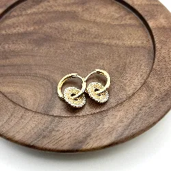 2680910 boucles d'oreilles creoles pl-or à pendants motif cercle perlé de oxydes