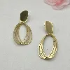 3120409 boucles d'oreilles pendantes 4 ovales en acier doré