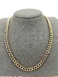 31221342 collier chaînes en maille gourmette avec fermeture à barre en acier doré