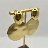3122209 boucles d'oreilles pendantes au design ronde martelée en acier doré
