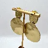3122209 boucles d'oreilles pendantes au design ronde martelée en acier doré