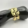 31222764 bracelet manchette motif feuille de ginkgo en acier doré