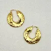 3602709 boucles d'oreilles créoles plates texturées en acier doré
