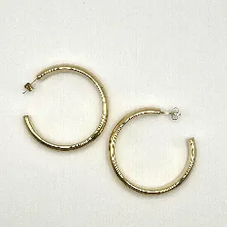 3604309 boucles d'oreilles créoles larges en acier doré