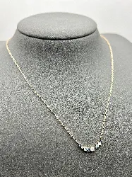 97411945 collier pl-or orné d'une ligne d'oxydes bleus